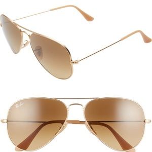 Ray Ban 58mm aviators in brown